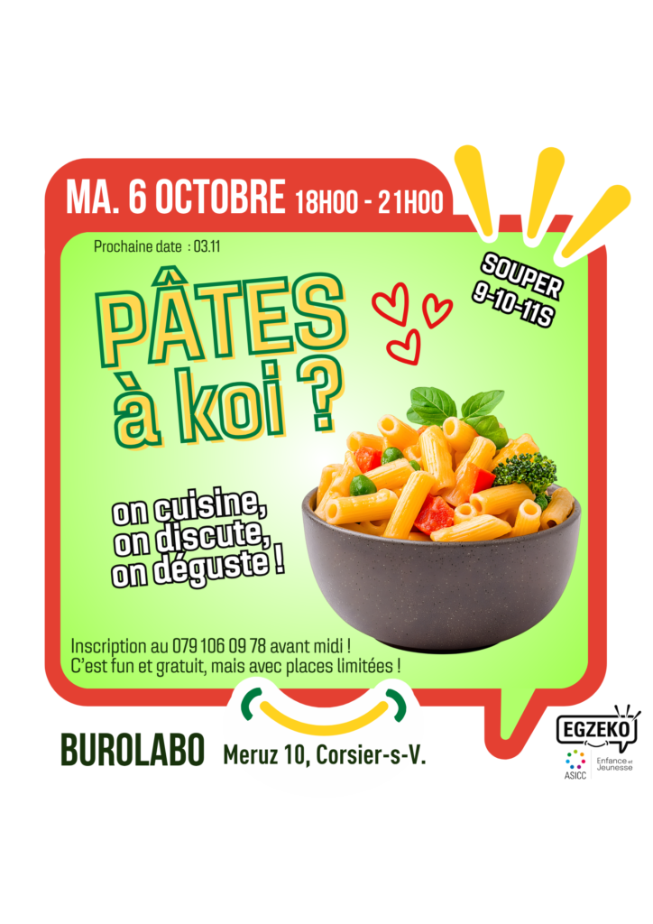 MA. 06.10 PÂTES À KOI ? souper 9-10-11S